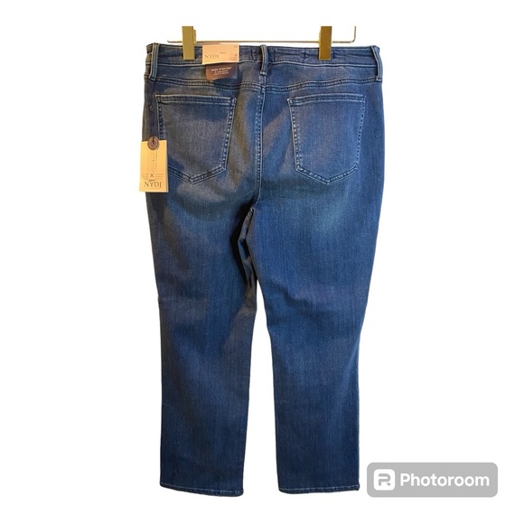 NWT NYDJ Jeans Size 14 Blue Sheri Slim Ankle Slightly Distressed Stretch - Picture 3 of 15